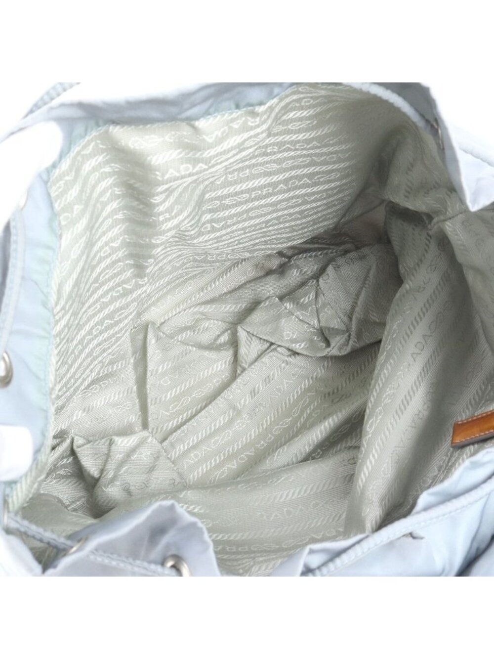 ★SOLD★ Prada Tessuto Nylon Triangle Logo Leather Backpack - Picture 7 of 11